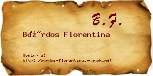 Bárdos Florentina névjegykártya